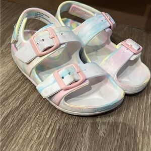 Colorful Cat & Jack Tye dye Velcro Kids Sandals Size 9